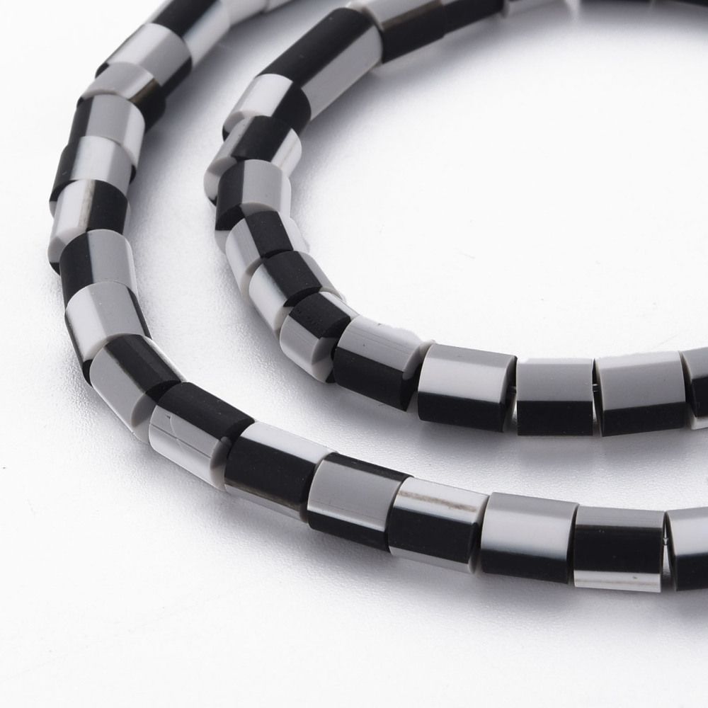 Polymerlerpärlor, Rör, Black, Ca 65 Stycken