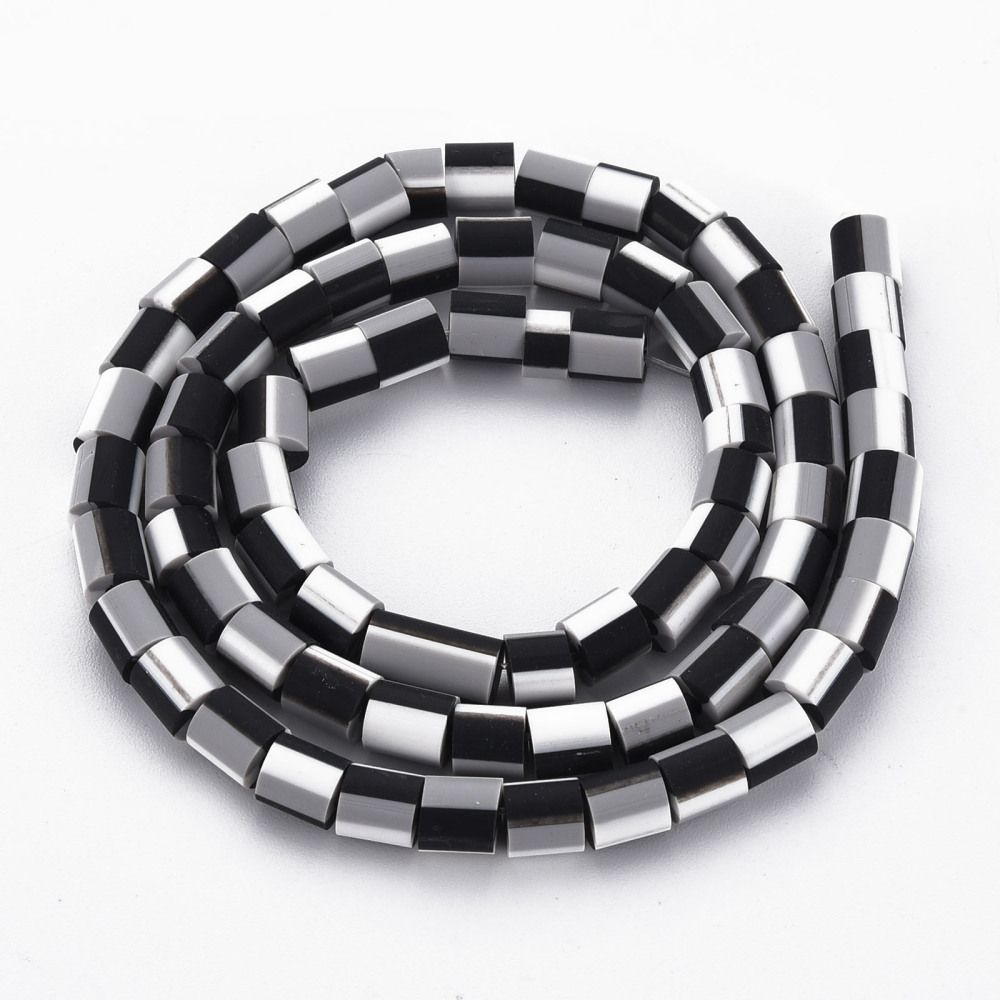 Polymerlerpärlor, Rör, Black, Ca 65 Stycken