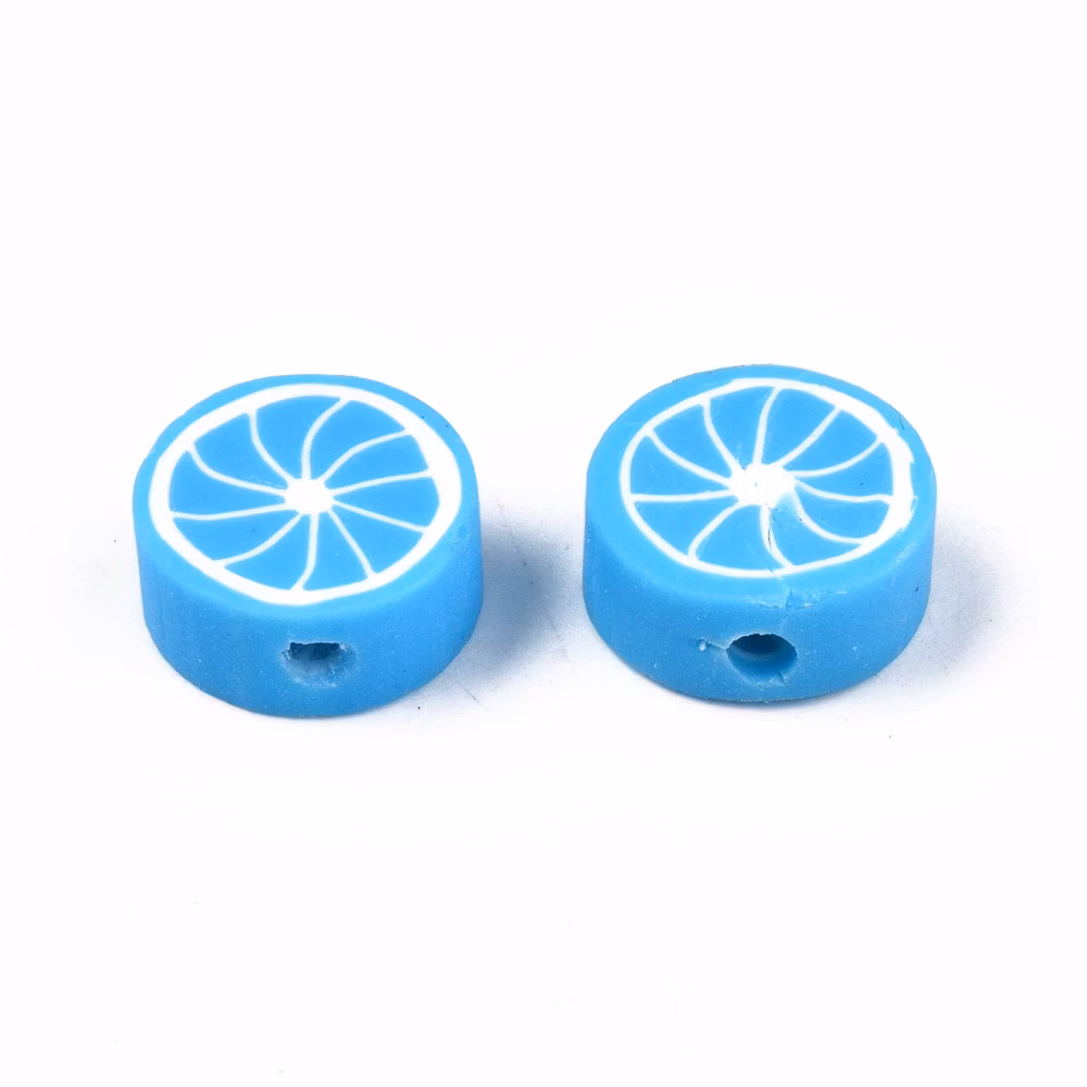 Polymerlerpärlor, Lemon, Mixade färger, 40 st