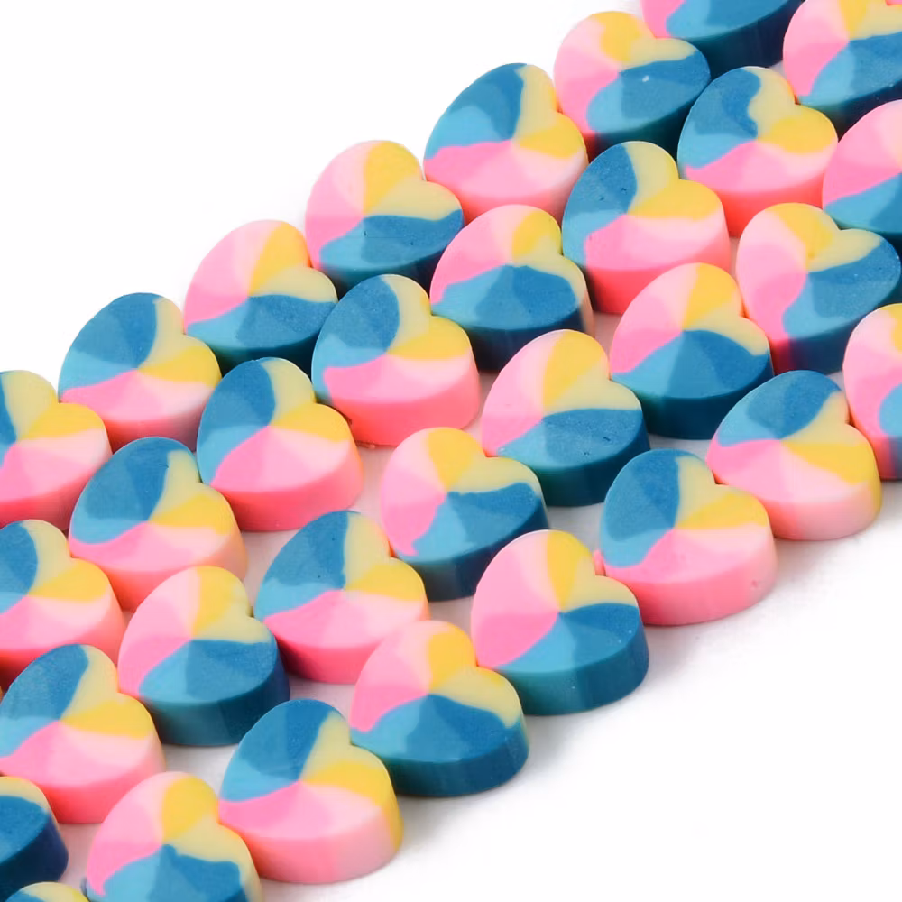 Polymerlerpärlor, Hjärtan, Dark Cyan, Ca: 40 st