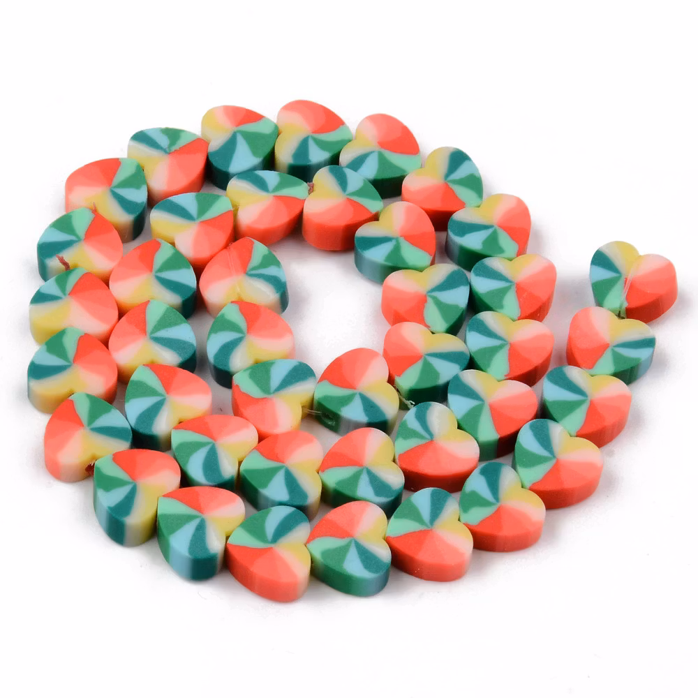 Polymerlerpärlor, Hjärtan, Orange Red, Ca: 40 st