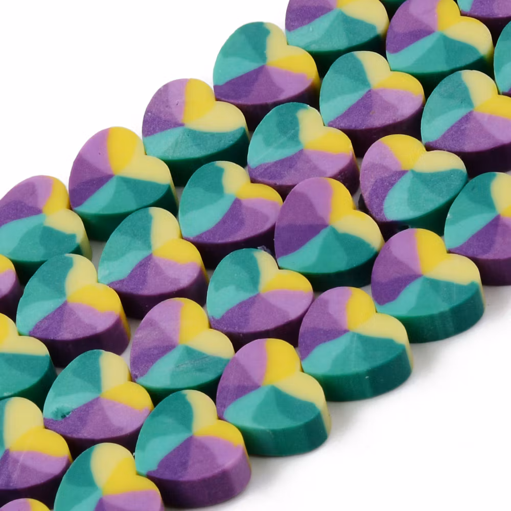 Polymerlerpärlor, Hjärtan, Medium Purple, Ca: 40 st