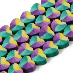 Polymerlerpärlor, Hjärtan, Medium Purple, Ca: 40 st