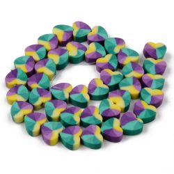 Polymerlerpärlor, Hjärtan, Medium Purple, Ca: 40 st