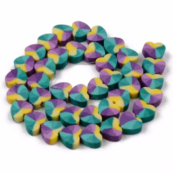 Polymerlerpärlor, Hjärtan, Medium Purple, Ca: 40 st