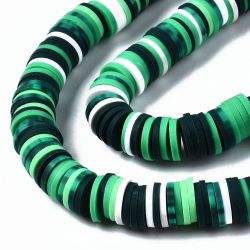 Polymerlerpärlor, Heishi, Green, 320~447 st