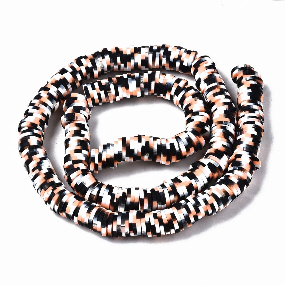 Polymerlerpärlor, Heishi, Black, 320~447 st