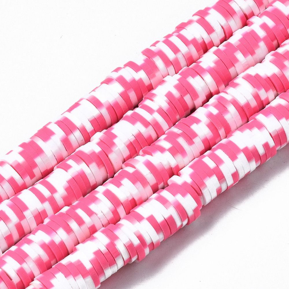 Polymerlerpärlor, Heishi, Hot Pink, 320~447 st