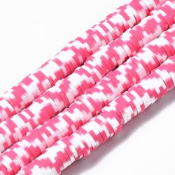 Polymerlerpärlor, Heishi, Hot Pink, 320~447 st