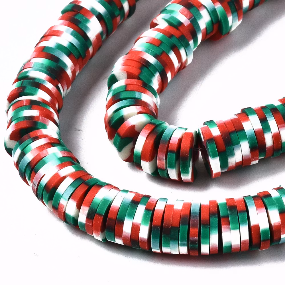 Polymerlerpärlor, Heishi, Red, 320~447 st