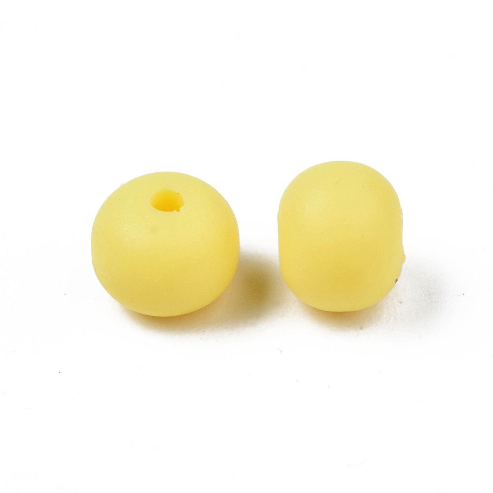 Polymerlerpärlor, Rund, Yellow, Ca: 69 st