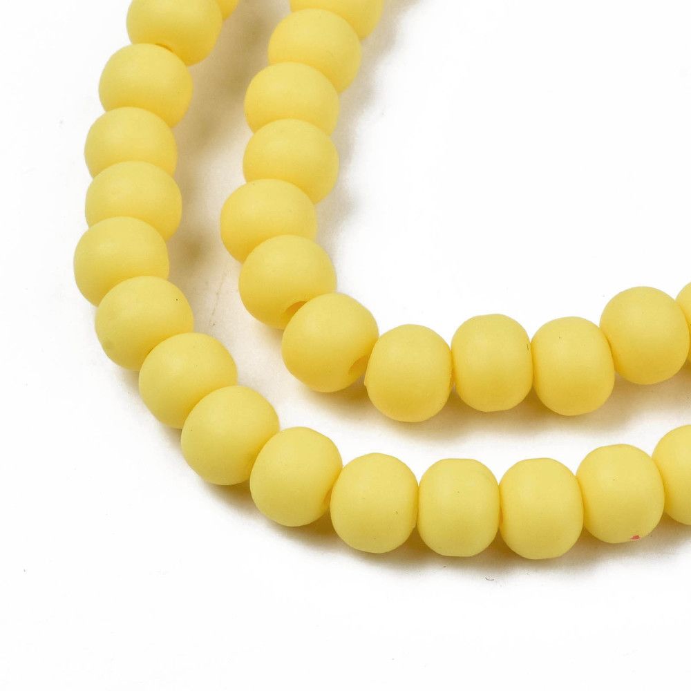 Polymerlerpärlor, Rund, Yellow, Ca: 69 st