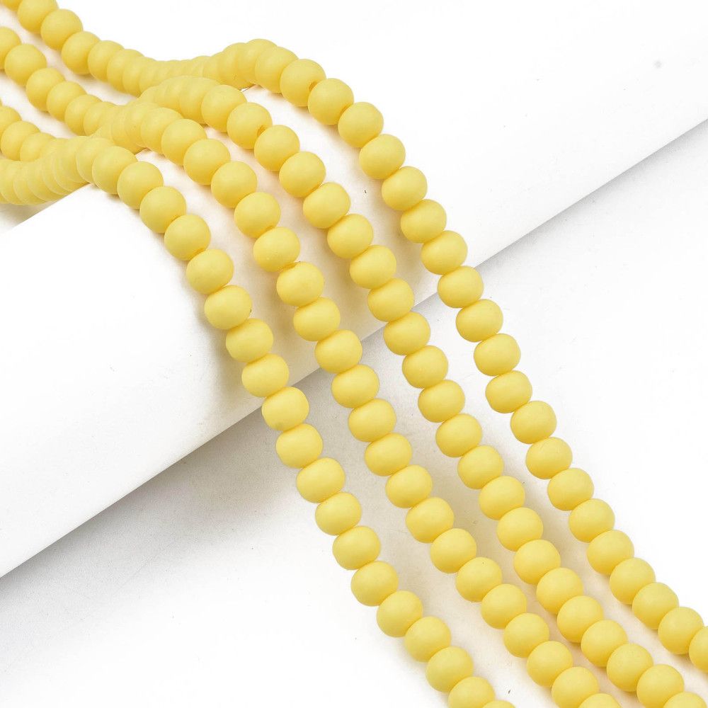 Polymerlerpärlor, Rund, Yellow, Ca: 69 st