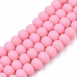 Polymerlerpärlor, Rund, Pink, Ca: 69 st