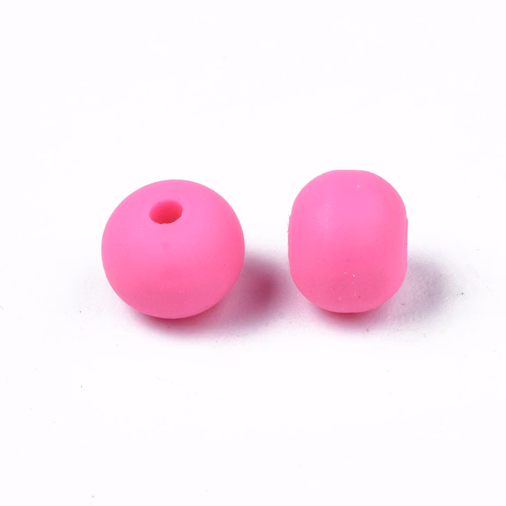 Polymerlerpärlor, Rund, Deep Pink, Ca: 69 st