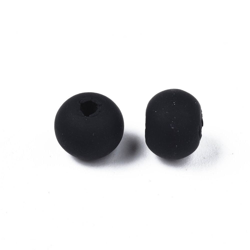 Polymerlerpärlor, Rund, Black, Ca: 69 st