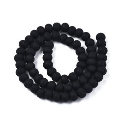 Polymerlerpärlor, Rund, Black, Ca: 69 st