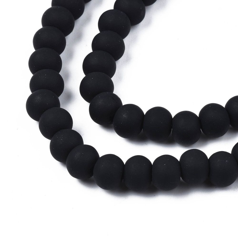 Polymerlerpärlor, Rund, Black, Ca: 69 st