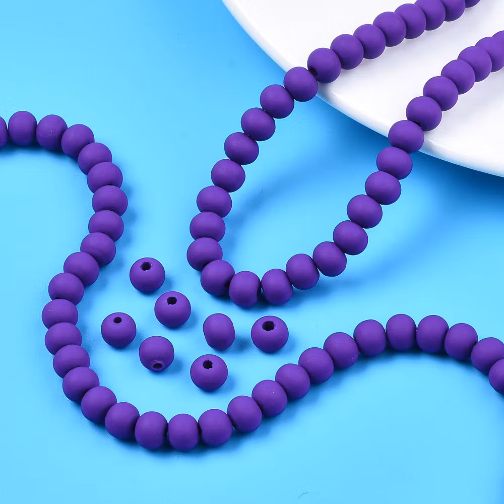 Polymerlerpärlor, Rund, Indigo, Ca: 69 st