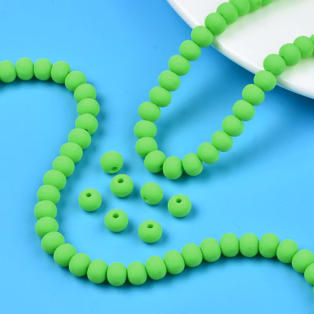 Polymerlerpärlor, Rund, Lime, Ca: 69 st