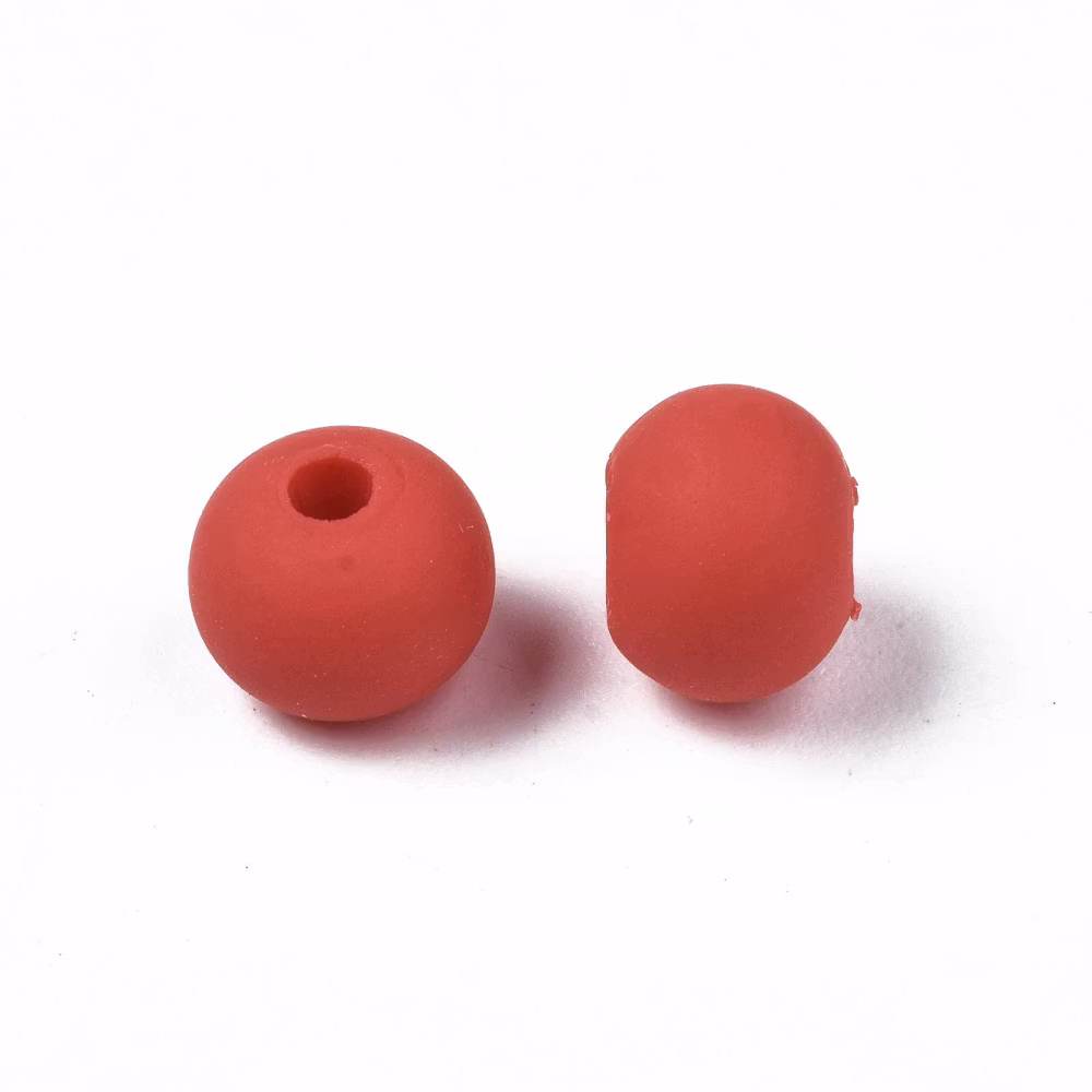 Polymerlerpärlor, Rund, Dark Red, Ca: 69 st