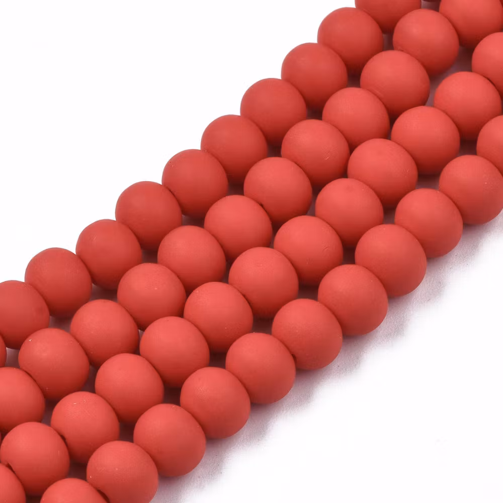 Polymerlerpärlor, Rund, Dark Red, Ca: 69 st