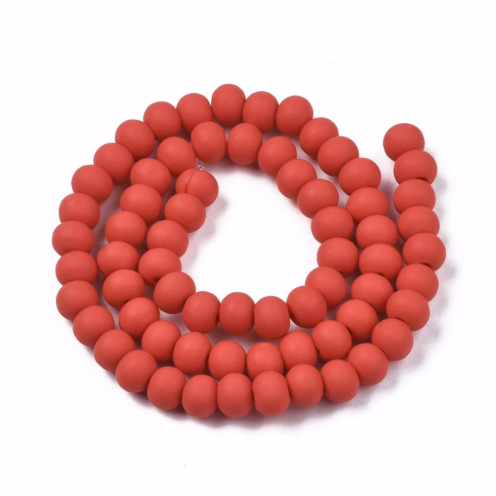Polymerlerpärlor, Rund, Dark Red, Ca: 69 st