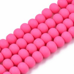 Polymerlerpärlor, Rund, Hot Pink, Ca: 69 st