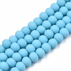 Polymerlerpärlor, Rund, Light Sky Blue, Ca: 69 st