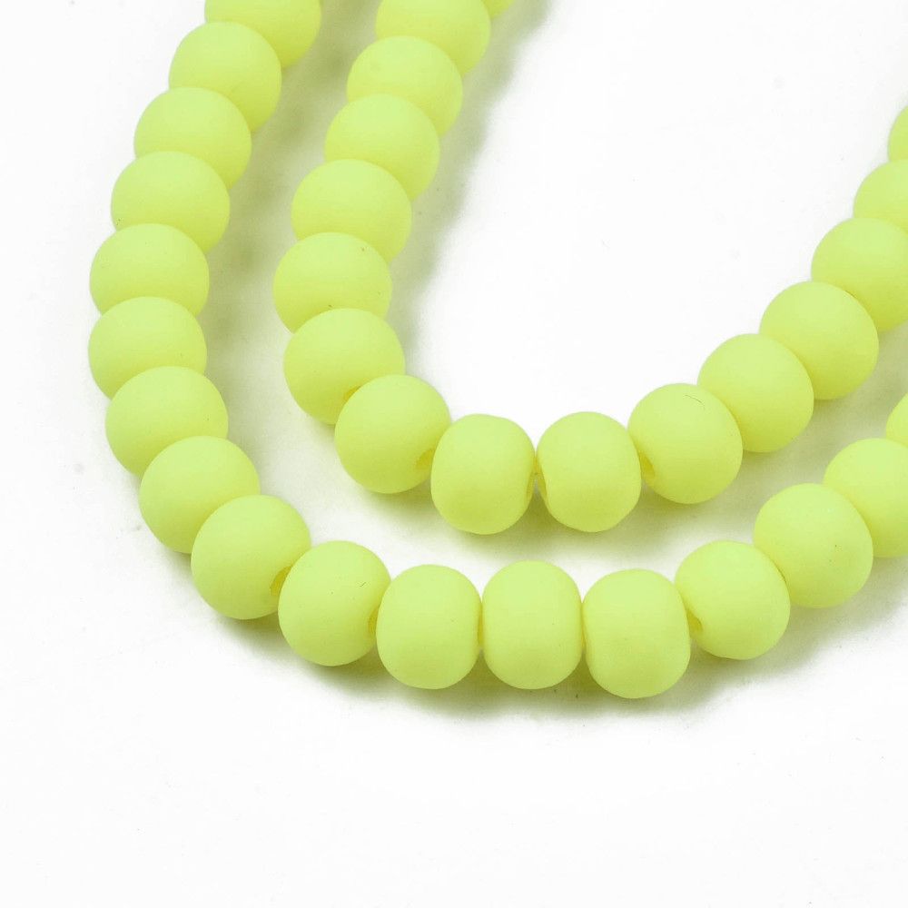 Polymerlerpärlor, Rund, Yellow, Ca: 69 st
