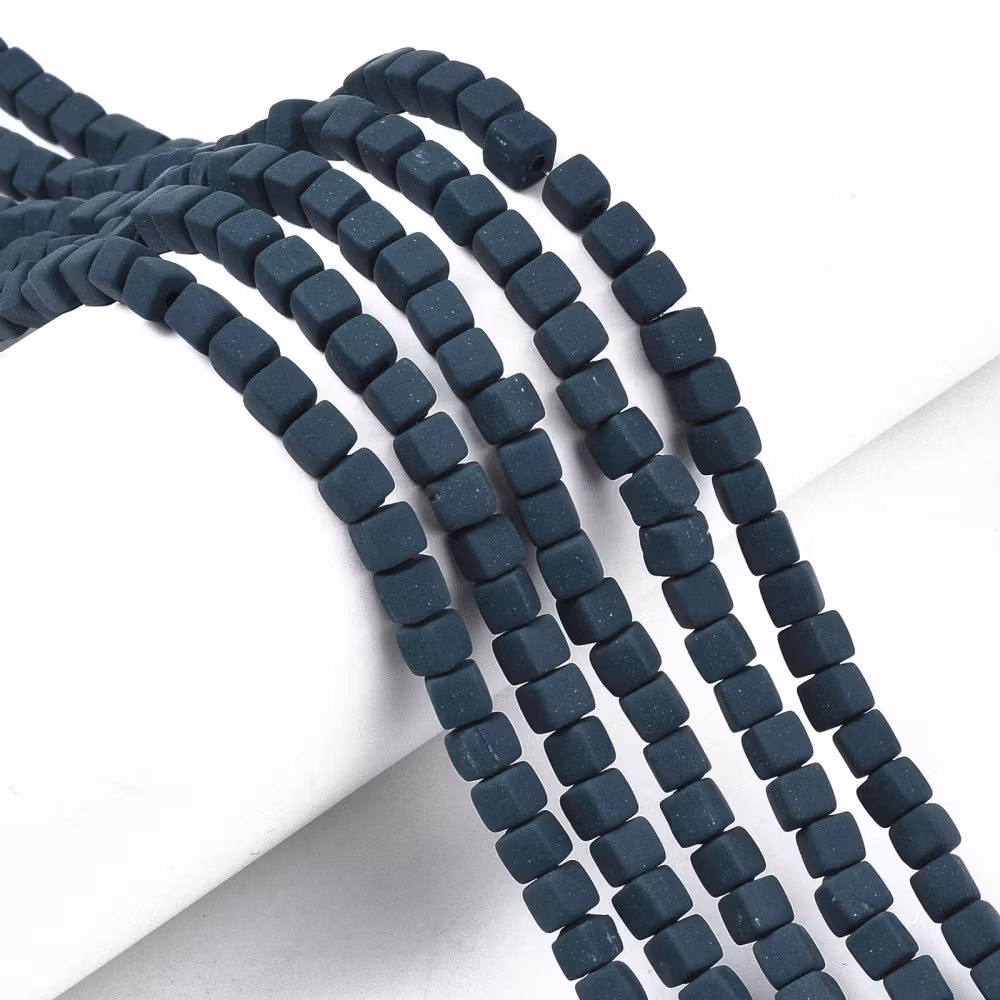 Polymerlerpärlor, Kuber, Dark Slate Blue, 89~91 st
