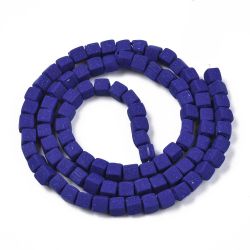 Polymerlerpärlor, Kuber, Dark Blue, 89~91 st