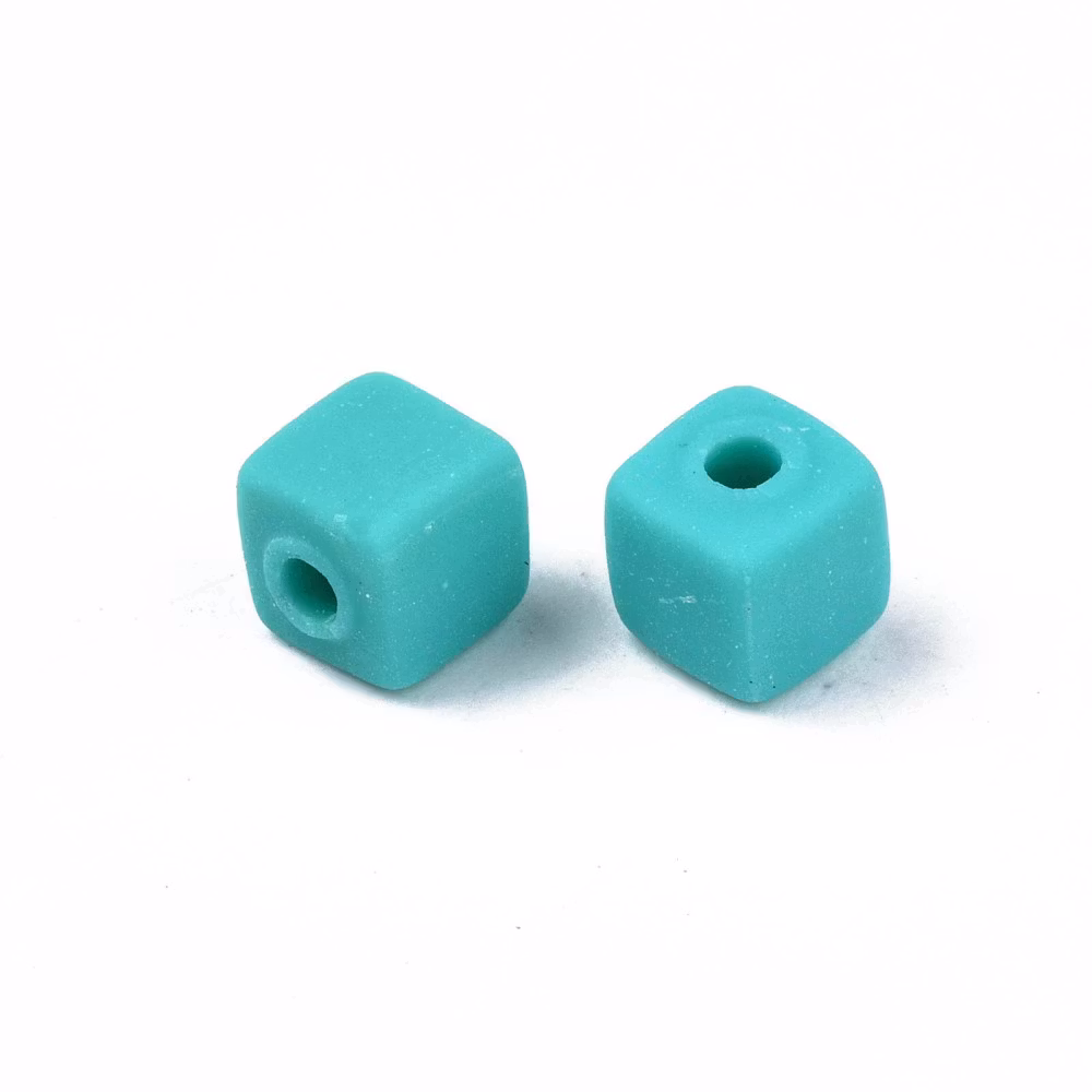 Polymerlerpärlor, Kuber, Dark Turquoise, 89~91 st