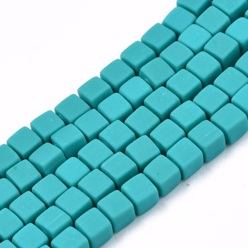 Polymerlerpärlor, Kuber, Dark Turquoise, 89~91 st