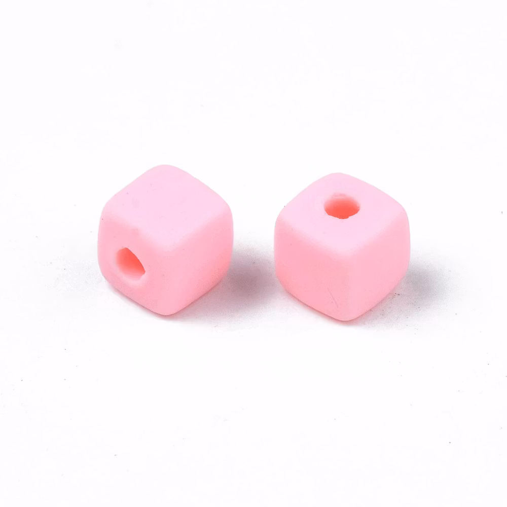 Polymerlerpärlor, Kuber, Pink, 89~91 st