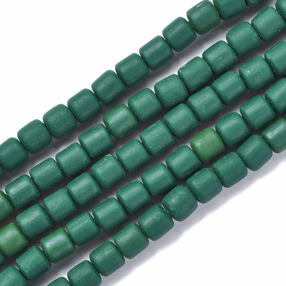 Polymerlerpärlor, Rör, Dark Green, 61 st