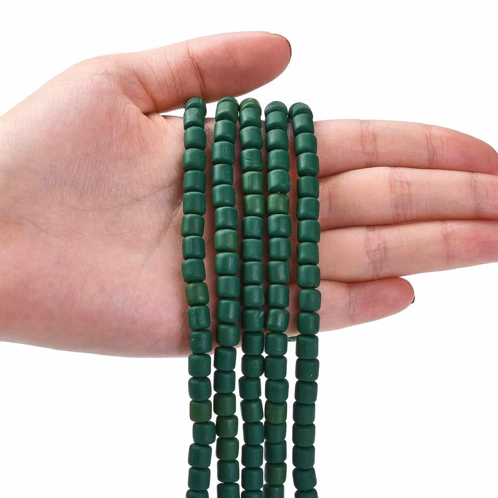 Polymerlerpärlor, Rör, Dark Green, 61 st