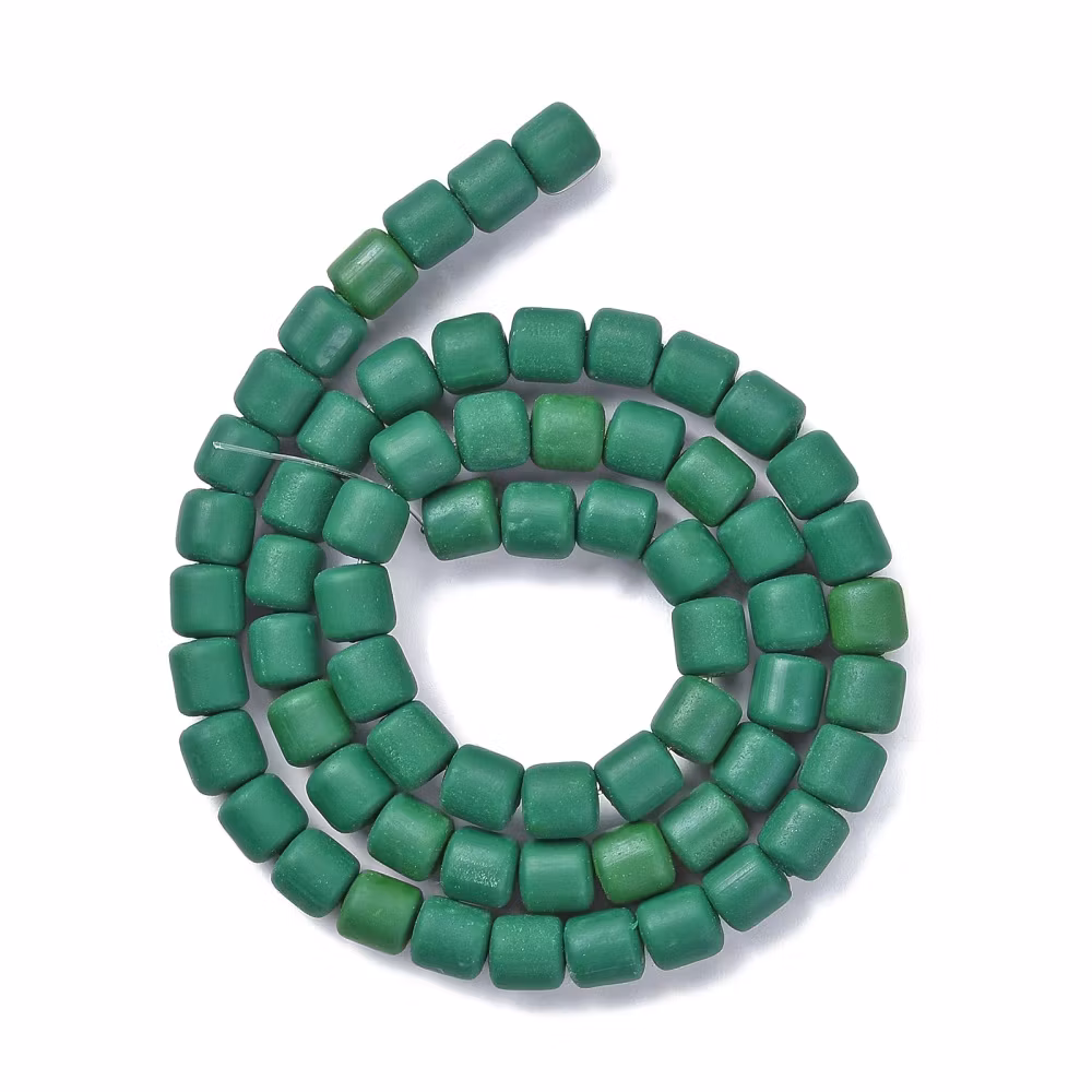 Polymerlerpärlor, Rör, Dark Green, 61 st