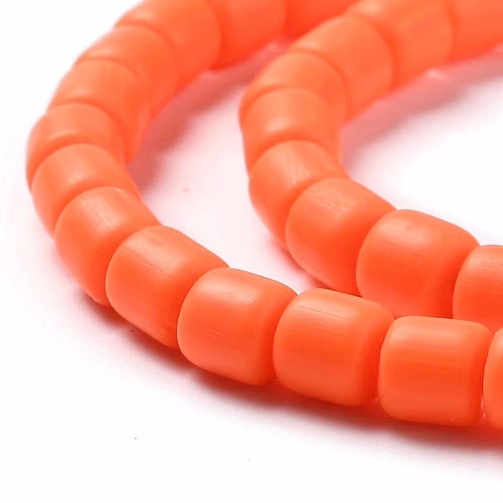 Polymerlerpärlor, Rör, Tomato, 61 st