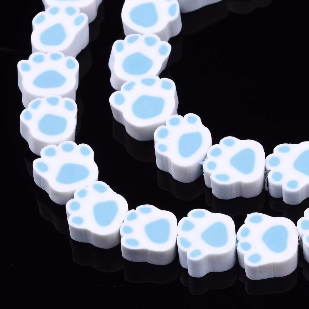 Polymerlerpärlor, Hundtass, Light Sky Blue, 39 st
