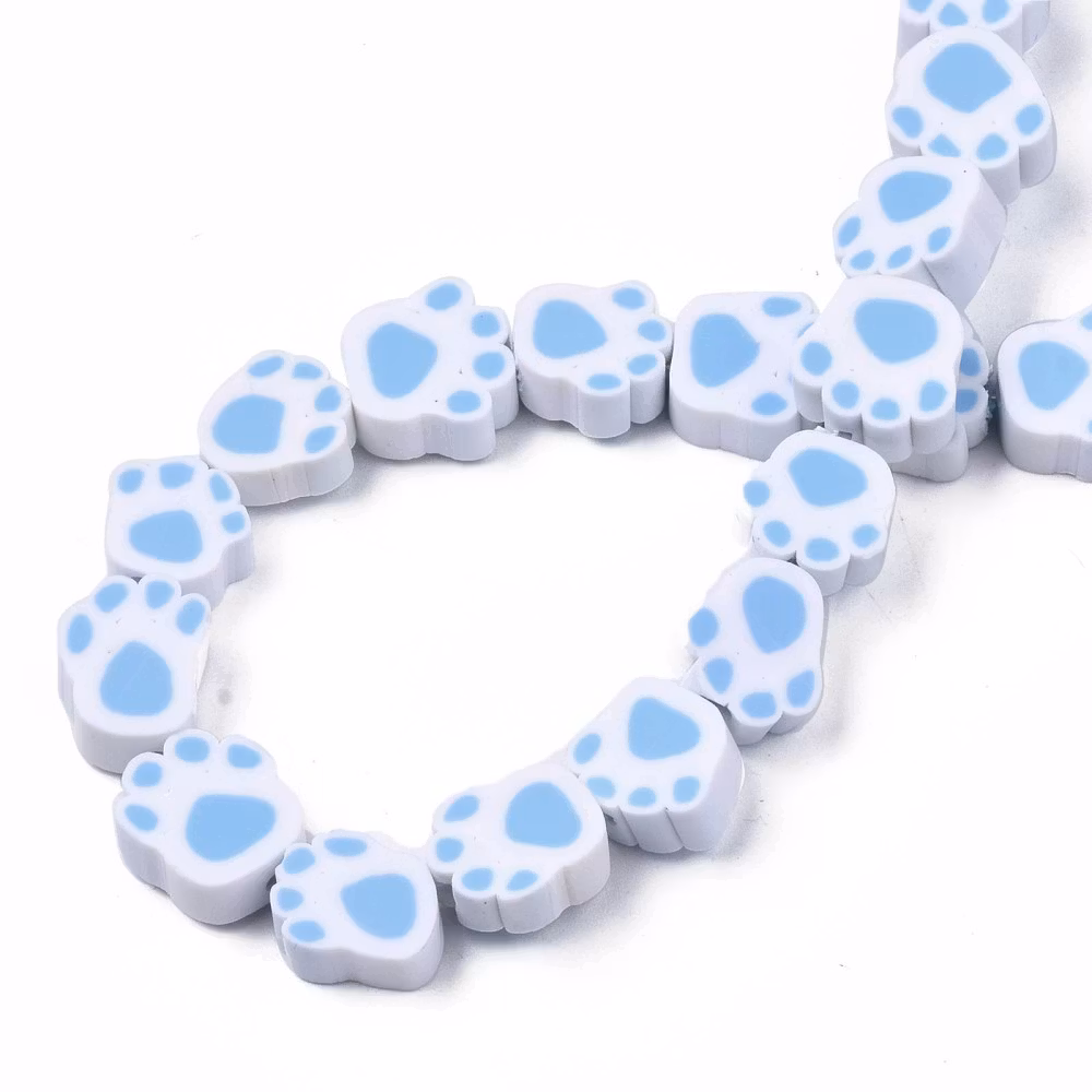 Polymerlerpärlor, Hundtass, Light Sky Blue, 39 st