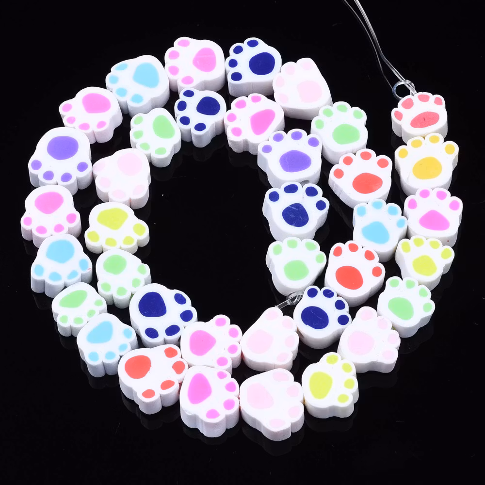 Polymerlerpärlor, Hundtass, Colorful, 39 st