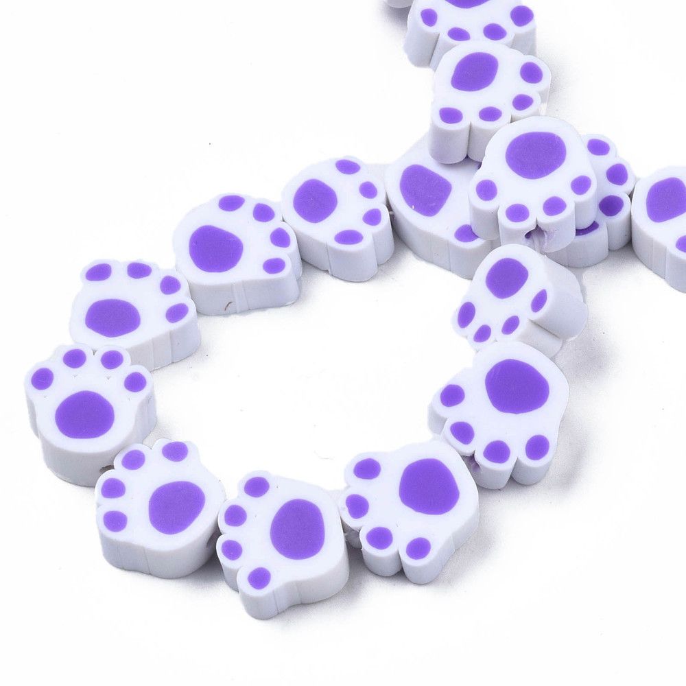 Polymerlerpärlor, Hundtass, Medium Purple, 39 st