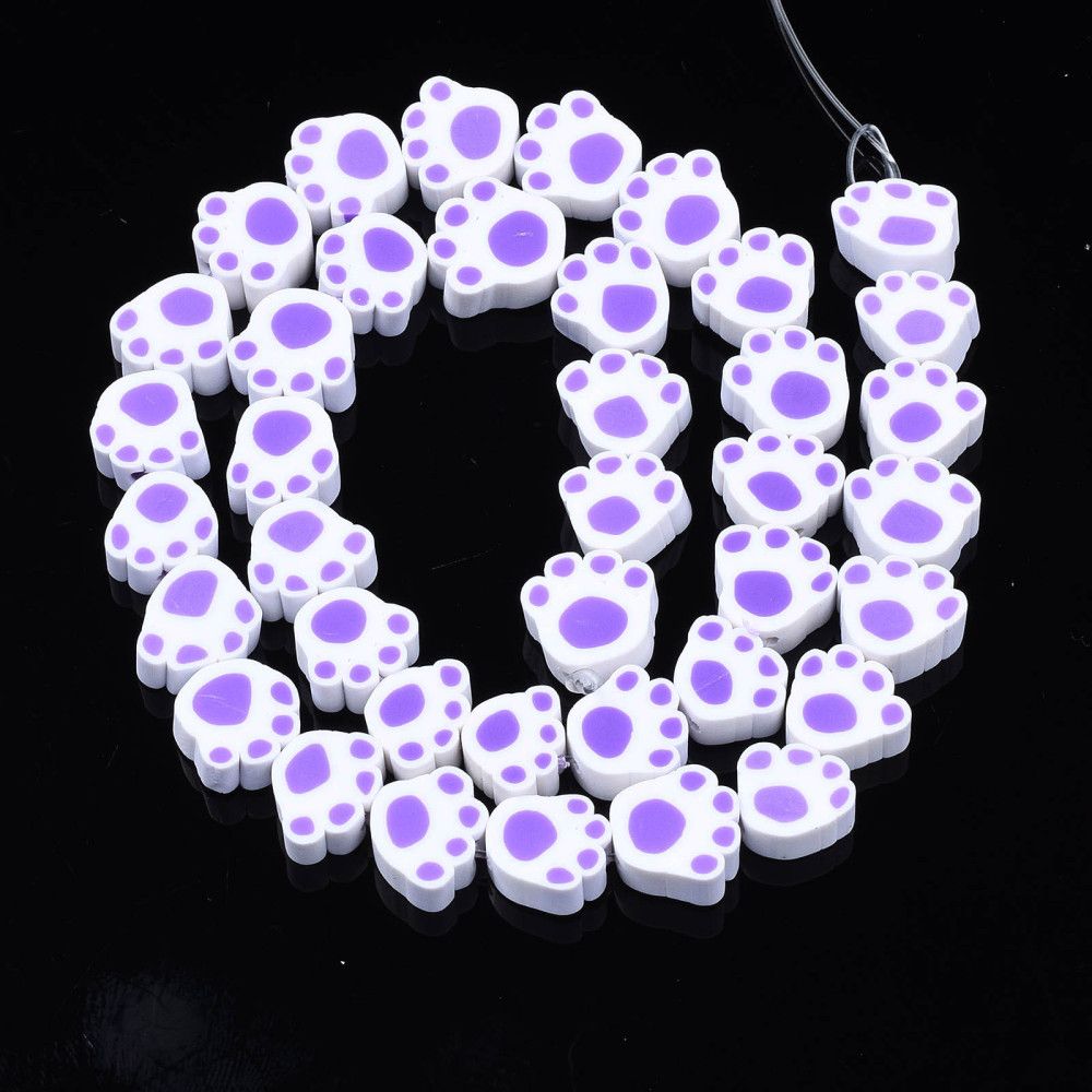 Polymerlerpärlor, Hundtass, Medium Purple, 39 st