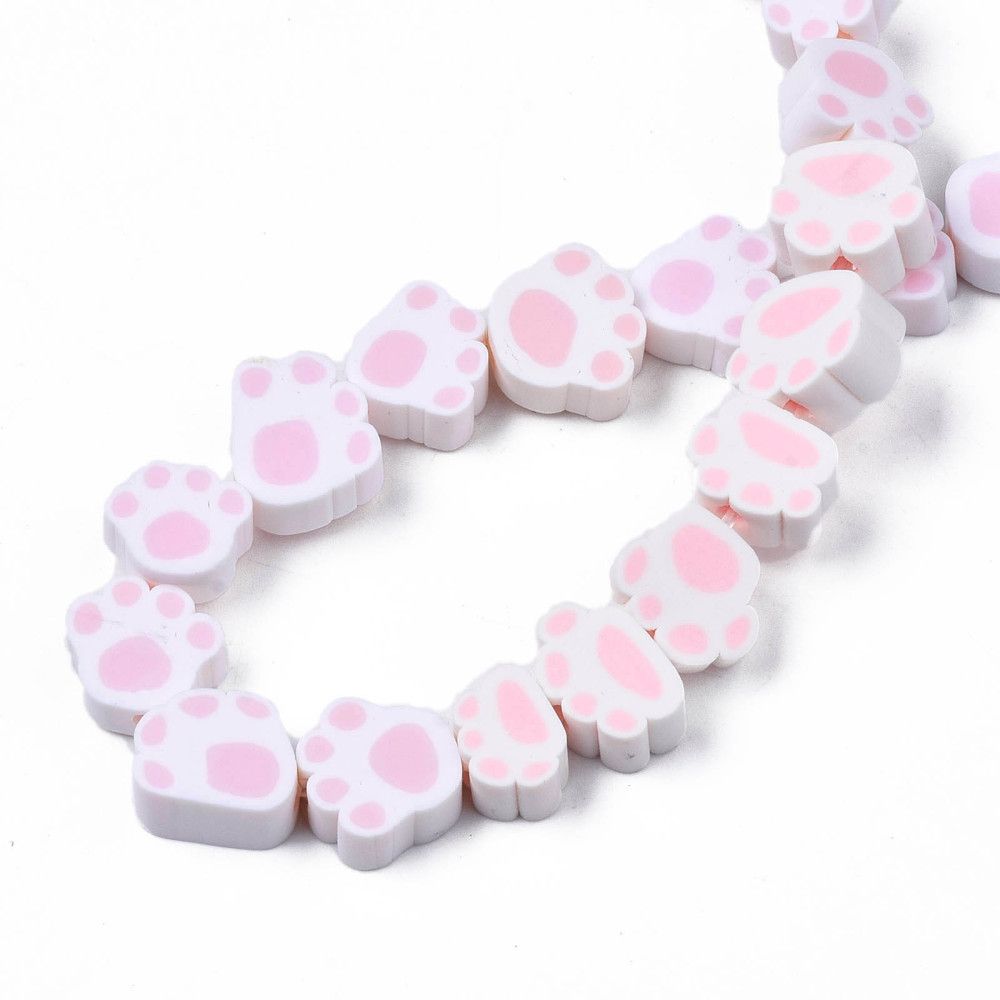 Polymerlerpärlor, Hundtass, Pink, 39 st