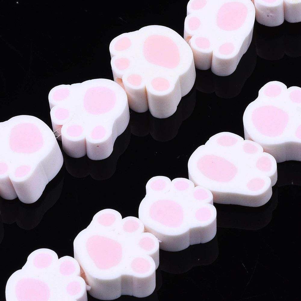 Polymerlerpärlor, Hundtass, Pink, 39 st
