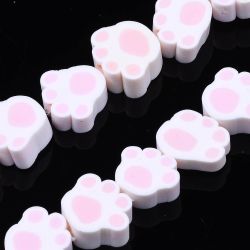Polymerlerpärlor, Hundtass, Pink, 39 st