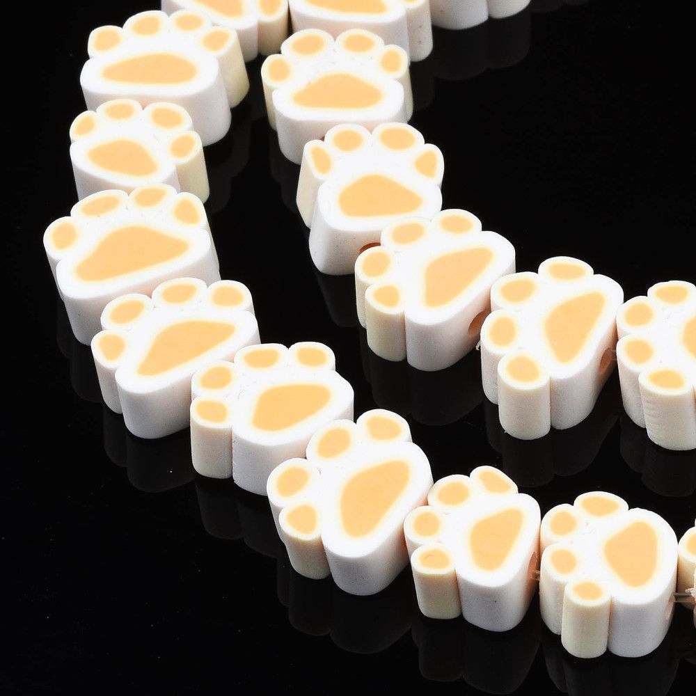 Polymerlerpärlor, Hundtass, Navajo White, 39 st