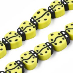 Polymerlerpärlor, Nyckelpiga, Yellow, 38-40st
