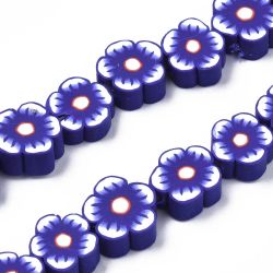 Polymerlerpärlor, Blommor, Dark Slate Blue, 38-40st